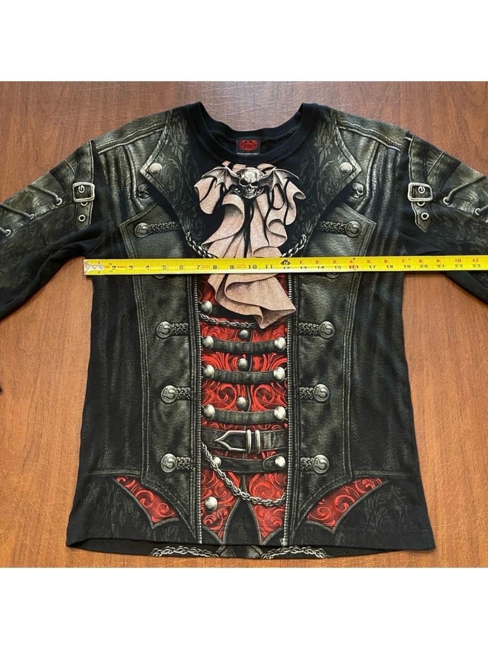 Spiral Direct Gothic Wrap Allover Jacket Vest Skull Print Design Cotton Shirt L - Picture 10 of 13